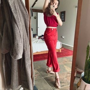 Red St John Santana Knit Tank and Pant Set S M 4